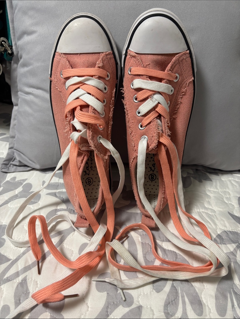 Twisted Coral Pink Canvas Low-Top Sneakers